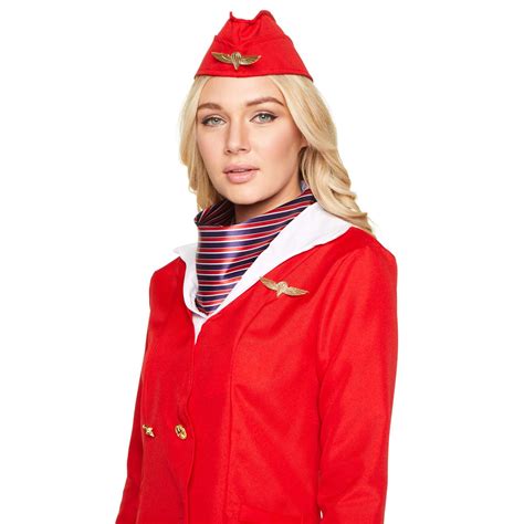 Womens Flight Attendant Costumes Air Stewardess Hostess Fancy Dress