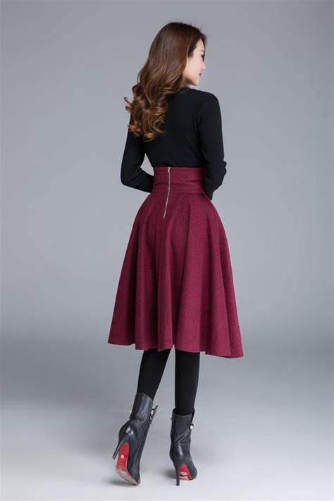 Red Skirts Cute Skirts Wool Skirts Casual Skirts Jupe Swing Swing Skirt Pleated Skirts