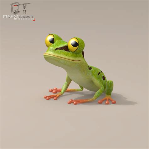 Frog Cartoon Character 3d Model Flatpyramid