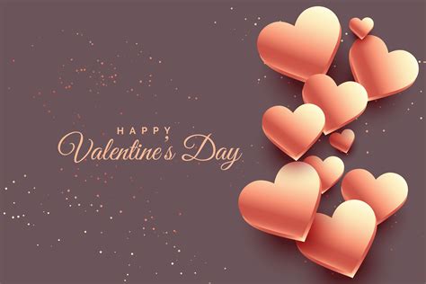 3d Rose Gold Hearts Valentine Day Background Download Free Vector Art