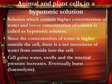 An area of low concentration to an area of higher. The effects of hypotonic, hypertonic and isotonic