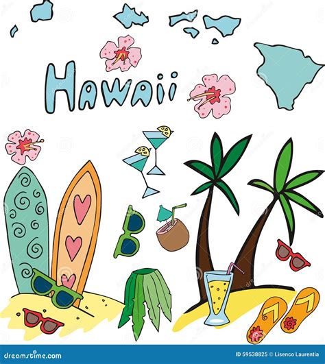 The Set Of National Profile Of The Hawaii Stock Vector Illustration