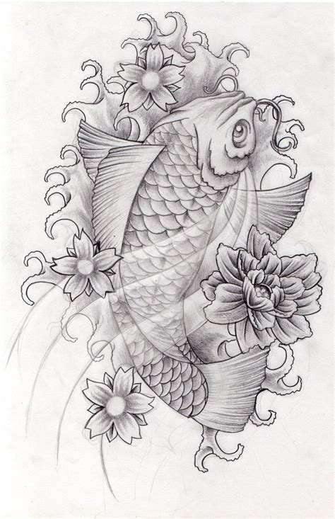 Koi Design 1 By Arielferreyra On Deviantart Koi Fish Drawing