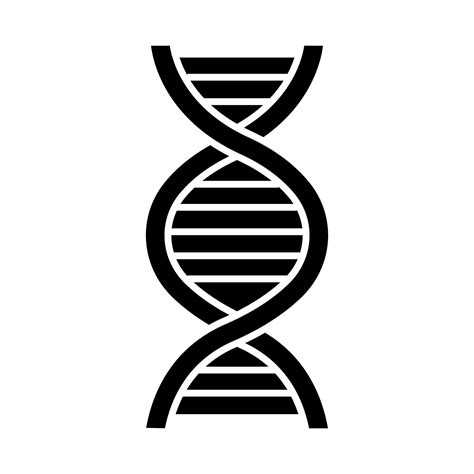 Dna Helix Glyph Icon Deoxyribonucleic Nucleic Acid Spiraling Strands