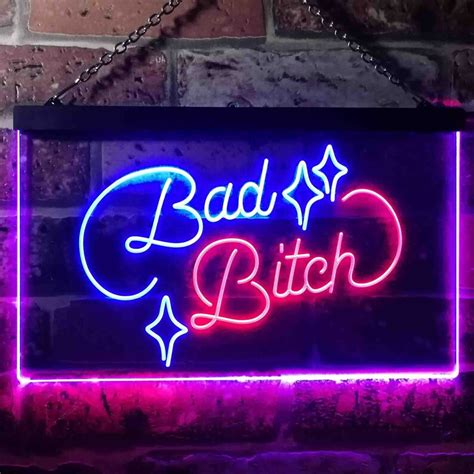 Bad Bitch Room Display Bar Dual Color Led Neon Sign St6 I3522 Etsy