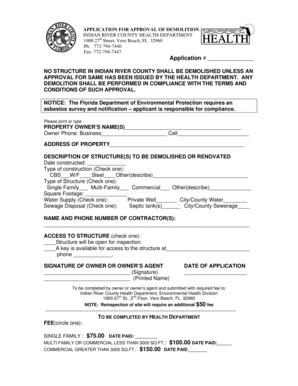 Fillable Online Demolition Form From Health Department Doc Fax Email