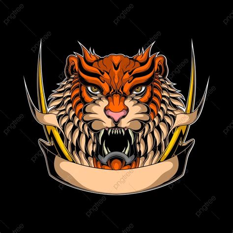 Logo Vintage Harimau Liar Afrika Marah Satwa Png Dan Vektor Dengan
