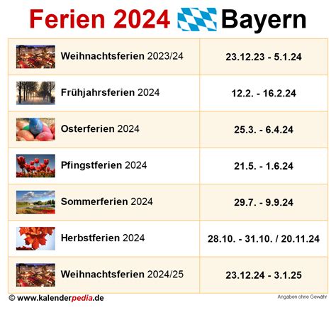 Ferien Bayern 2024 Übersicht Der Ferientermine