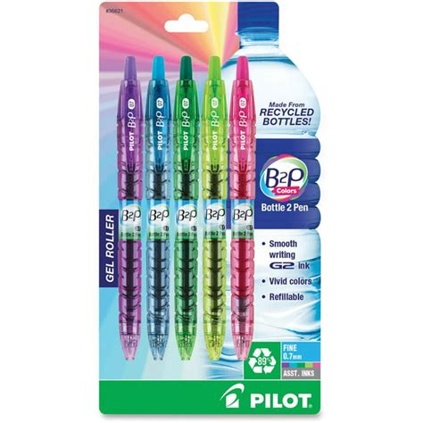 Pilot Pil36621 Bottle To Pen B2p B2p Begreen Fine Point Gel Pens 5
