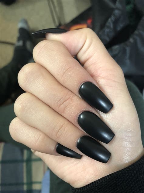 Matte Black Matte Nails Glitter Matte Nail Art Matte Black Nails