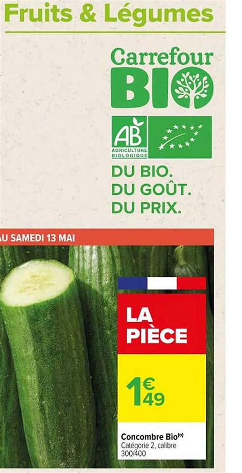 Promo Concombre Bio Chez Carrefour