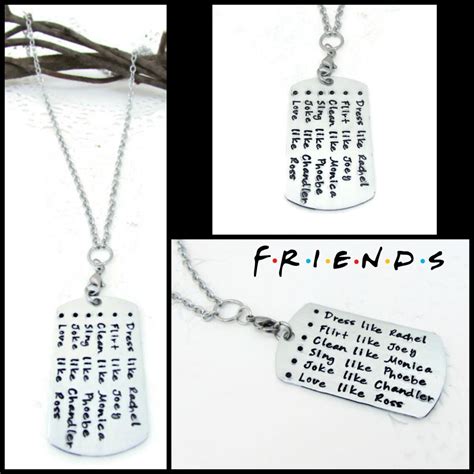 Friends Tv Show Necklace Hand Stamped Jewelry Dress Like Etsy