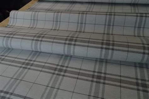 Fabric Upholstery Silver Grey Checked Weave Robust Durable Material