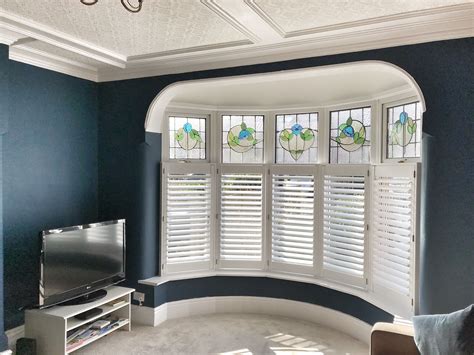 Cafe Style Bay Window Shutters Installed In Sale Manchester Bay