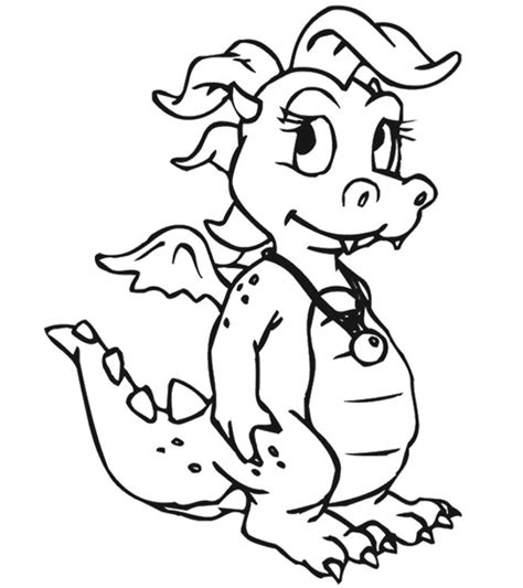 Dinosaur clipart black and white. Top 25 Free Printable Dragon Coloring Pages Online
