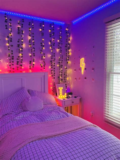 Aesthetic Led Light Room In 2021 Neon Bedroom Room Inspiration