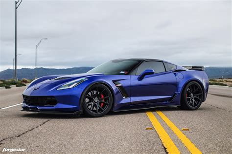 The c7 generation of chevrolet corvette was produced between 2013 and 2019 for the model years 2014 through 2019. Admiral Blue Chevrolet C7 Z06 Corvette - Forgestar CF5V Wheels
