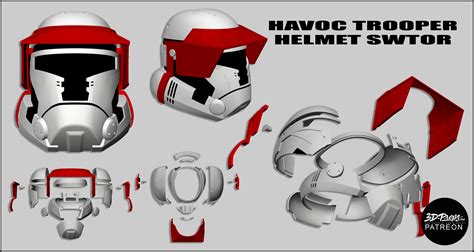 Havoc Trooper Helmet Swtor 3d Props Blasters For Display And Cosplay