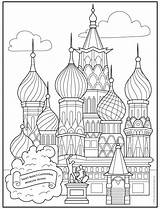 Saint Coloring Basil Cathedral Basils Square Moscow Projects sketch template