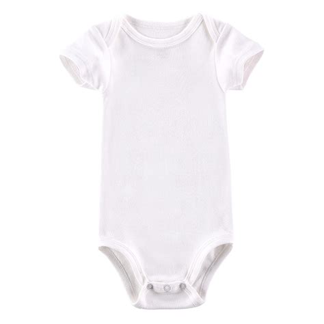 2018 5pcslot Baby White Romper Short Sleeve Cotton Infant Baby Clothes