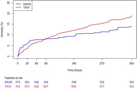 Kaplanmeier Curves For 1 Year Cumulative All Cause Mortality In 704