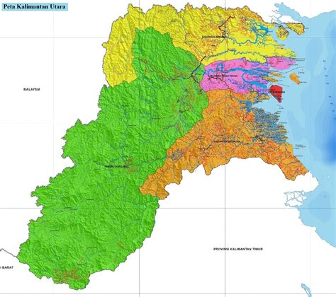 Peta Kalimantan Utara Hd Lengkap Dan Keterangannya Peta Hd
