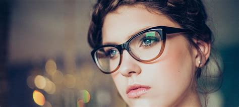 Young Woman Wearing Glasses Sight Eye Clinic