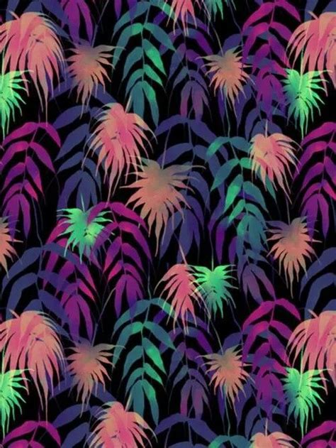 Neon Palm Fron Wallpaper ♡♥♡♥♡♥ Color Wallpapers Leaves