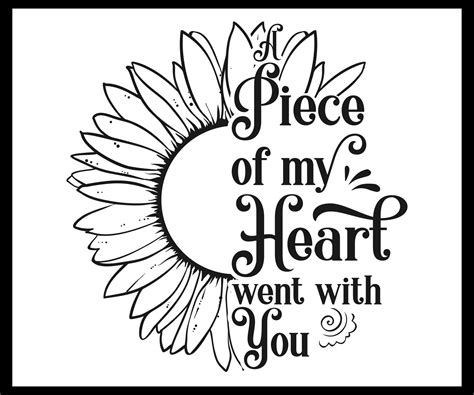 Christmas memorial quote, a piece of my heart went with you, text