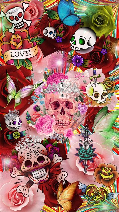 720p Free Download Havoc Sugar Skull Roses Flowers Pastels