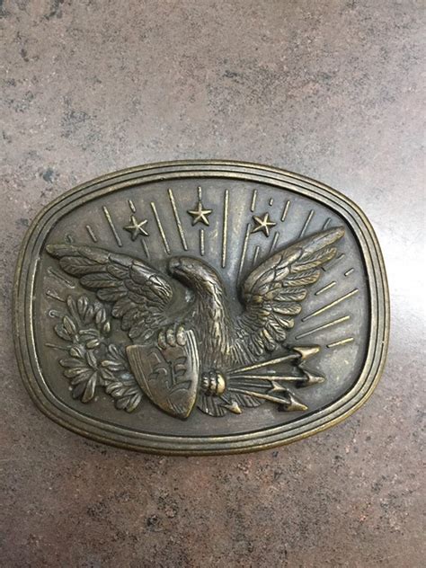 Vintage Belt Buckle American Bald Eagle Brass Eagle With Etsy