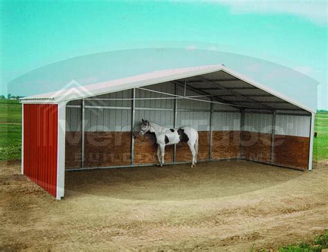 Loafing shed with wooded kick walls available to protect your livestock. Loafing Shed - Frame Only - 24 x 12 x 8 - Barn or Loafing Shed - Building Kits