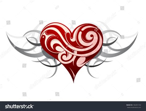6782 Black Heart Tattoo Tribal Images Stock Photos And Vectors