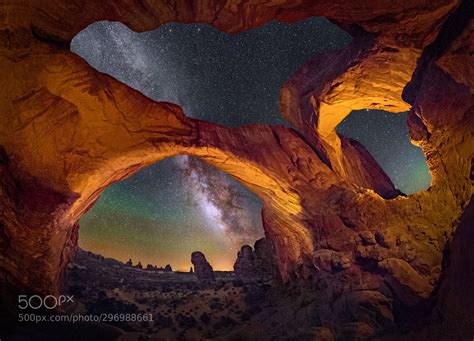 Double Arch Panorama V By Waynepinkston Arches National Park Utah