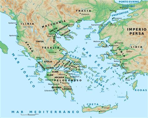 Mapa De Grecia Antigua Mapa Físico Geográfico Político Turístico Y