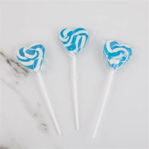 Blue Mini Swirl Heart Lollipops 24 Pack Candy Bar Sydney