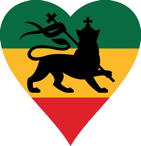 Rastafarian Heart Flag With The Lion Of Judah 12637730 Png