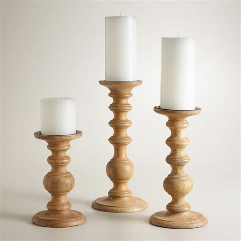 Natural Wood Pillar Candleholder World Market Wood Pillar Candle