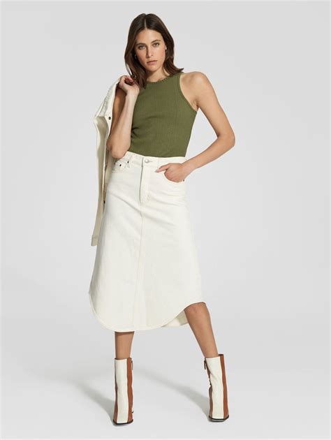 Concept Skirt Ecru Denim Skirts Online Skirts Premium Denim