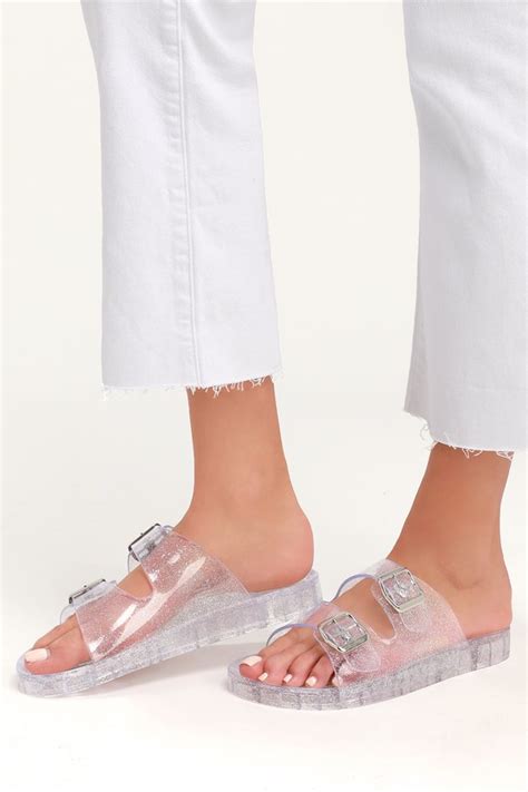 Mikroskopisch Leg Deine Kleidung Beiseite Ton Transparent Jelly Sandals