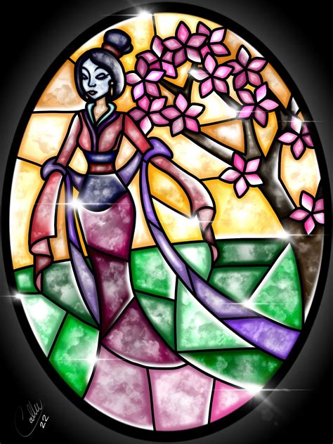 Stained Glass Mulan Disney Art Disney Stained Glass