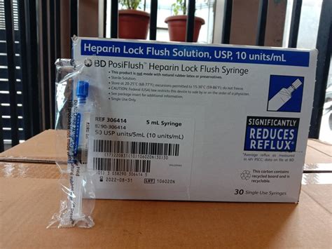 Plastic Bd Posiflush Heparine Lock Flush Syringe 30 Single Use