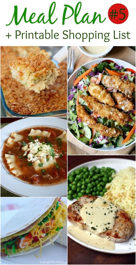 Hopefully those are items you already have on hand, and you can cross them off of the list. Weekly Meal Plan (5) | Meal planning, Meals for the week ...