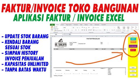Aplikasi Invoice Toko Bangunan Ada Stok Gudang Simpan Invoice Excel YouTube
