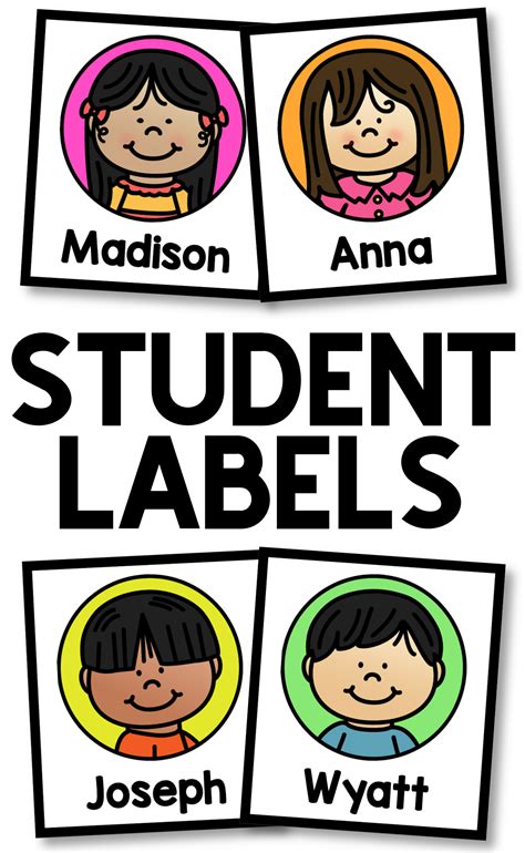 Back To School Editable Student Labels Beginning Of The School Year