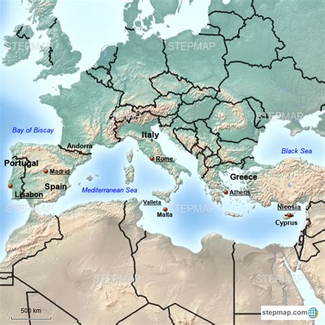 Stepmap Southern Europe Landkarte Für Europe