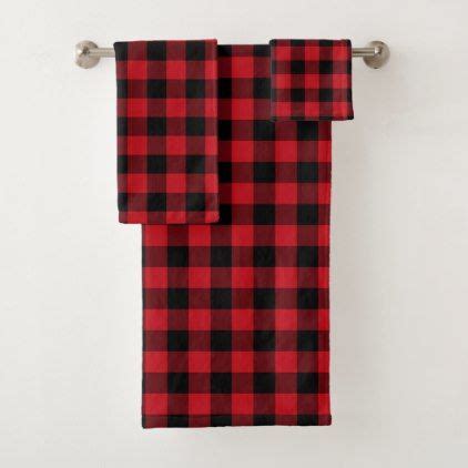 | skip to page navigation. Lumberjack pattern Country red black towel set | Zazzle ...