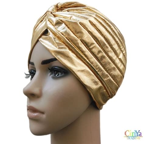 Silver Gold Classic Arabic Turban Muslim Hat Dastar Womens Turban