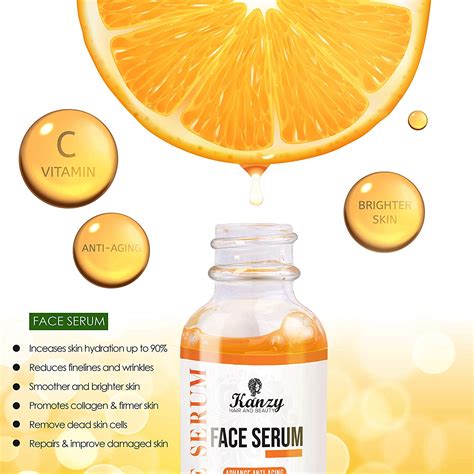 Pure Best Vitamin C Serum With 20 Hyaluronic Acid For Face Skin Moisturizer Kanzy