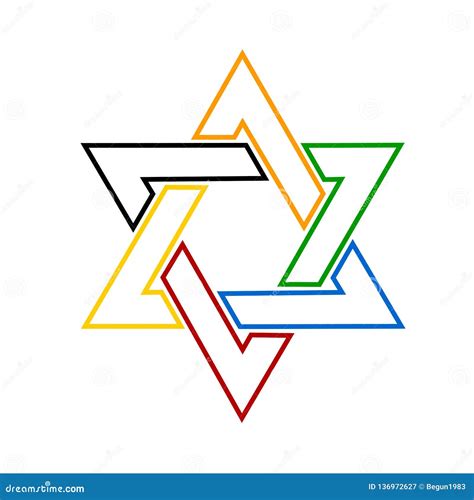 The Star Of David Logo In The Stock Vector Illustration Of Isolated